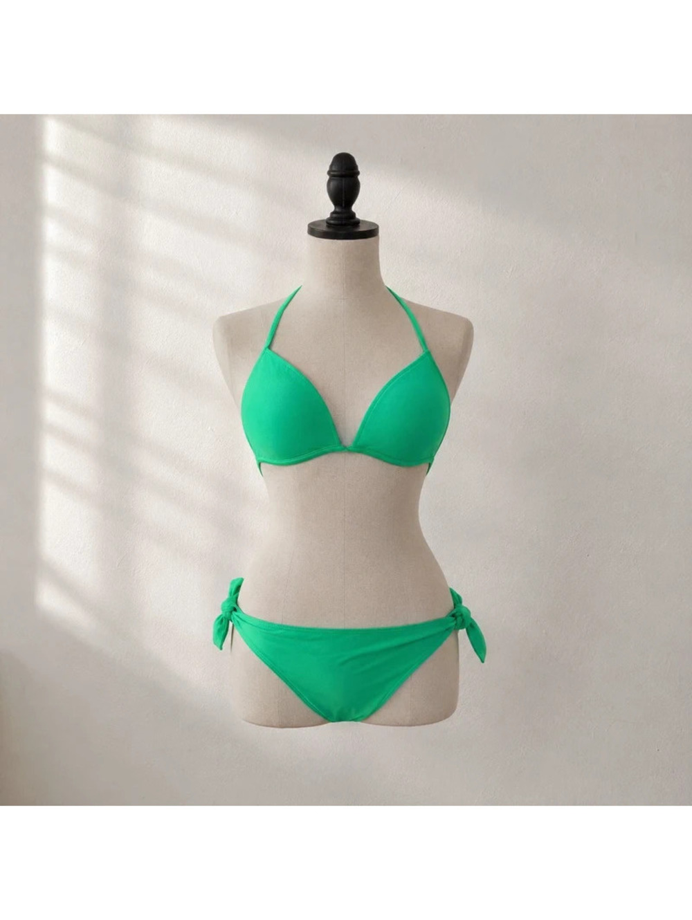 Calzedonia Cobey Green Triangle Bikini Set S Top M Bottom Tie Side